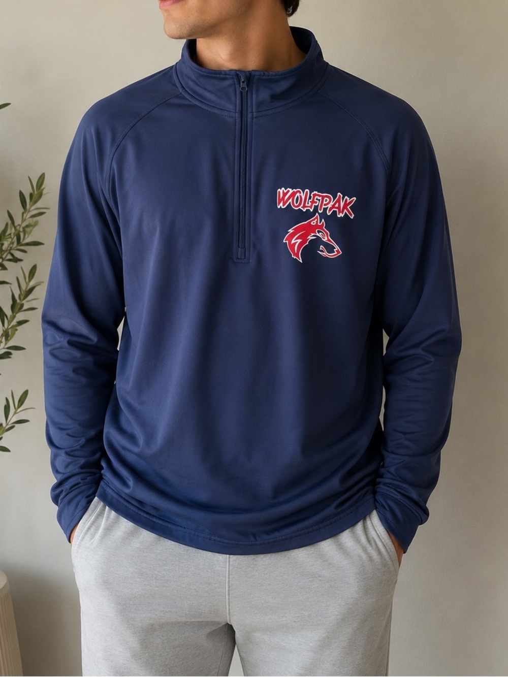 Sport-Tek WolfPak Quarter Zip Pullover Large Navy Athletic Performance Top